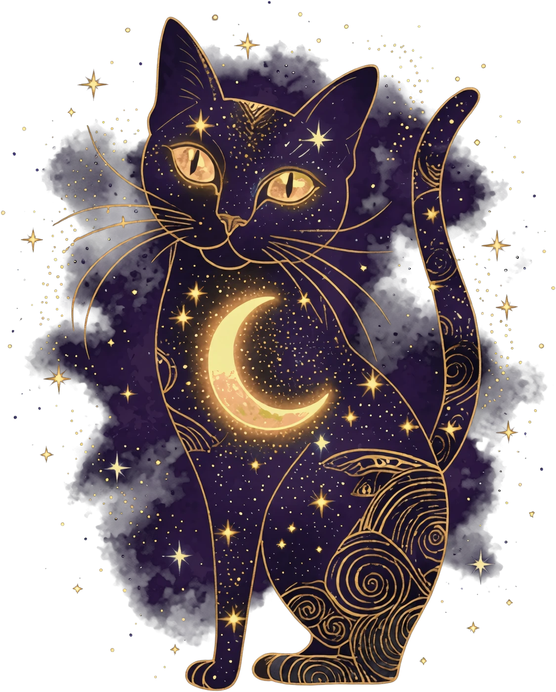 提取后的星月猫咪透明图案